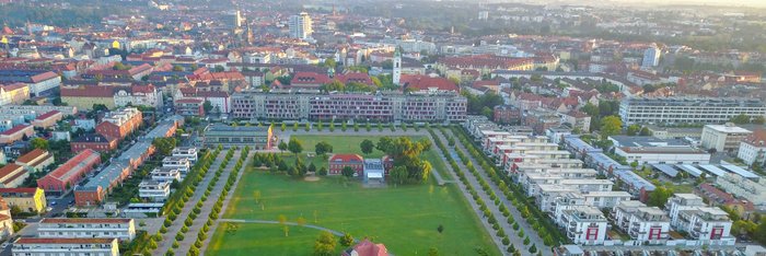 Musikschule Fürth und Südstadtpark, Luftaufnahme
