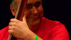 Mann spielt Kontrabass