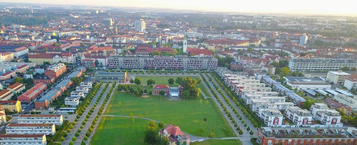 Musikschule Fürth und Südstadtpark, Luftaufnahme