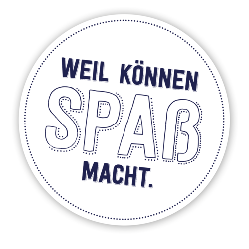 Logo mit Schriftzug "Weil Können Spaß macht"